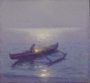 Lionel Walden Night Fisherman Sweden oil painting artist